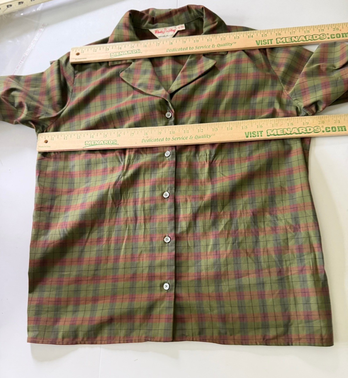 Vtg 50s White Stag Plaid Shirtwaist Dress 38” Bust Broken Zip 23&Prime; Waist