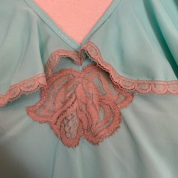 Vintage Cottagecore Ruffle Cami Nightie Top Mint S blouse Whimsycore Soft Girl