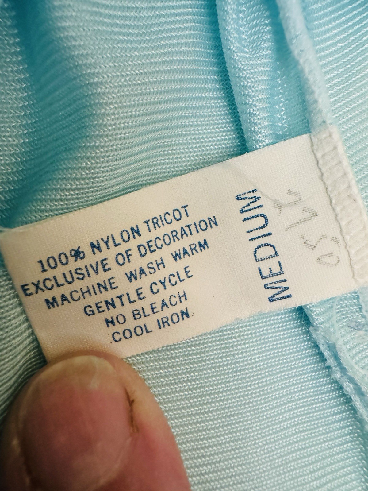 VTG Kayser 60&rsquo;s/70&rsquo;s Nylon and Lace Pastel Blue Robe Boudoir Size Med