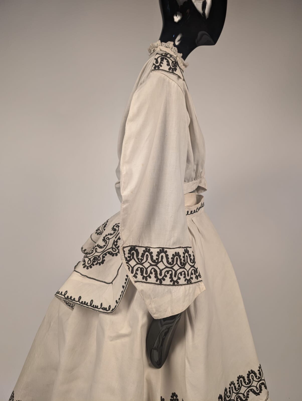 ANTIQUE CIVIL WAR ERA 1860’S 3 PC WALKING SUIT DRESS W BRAID DETAILING