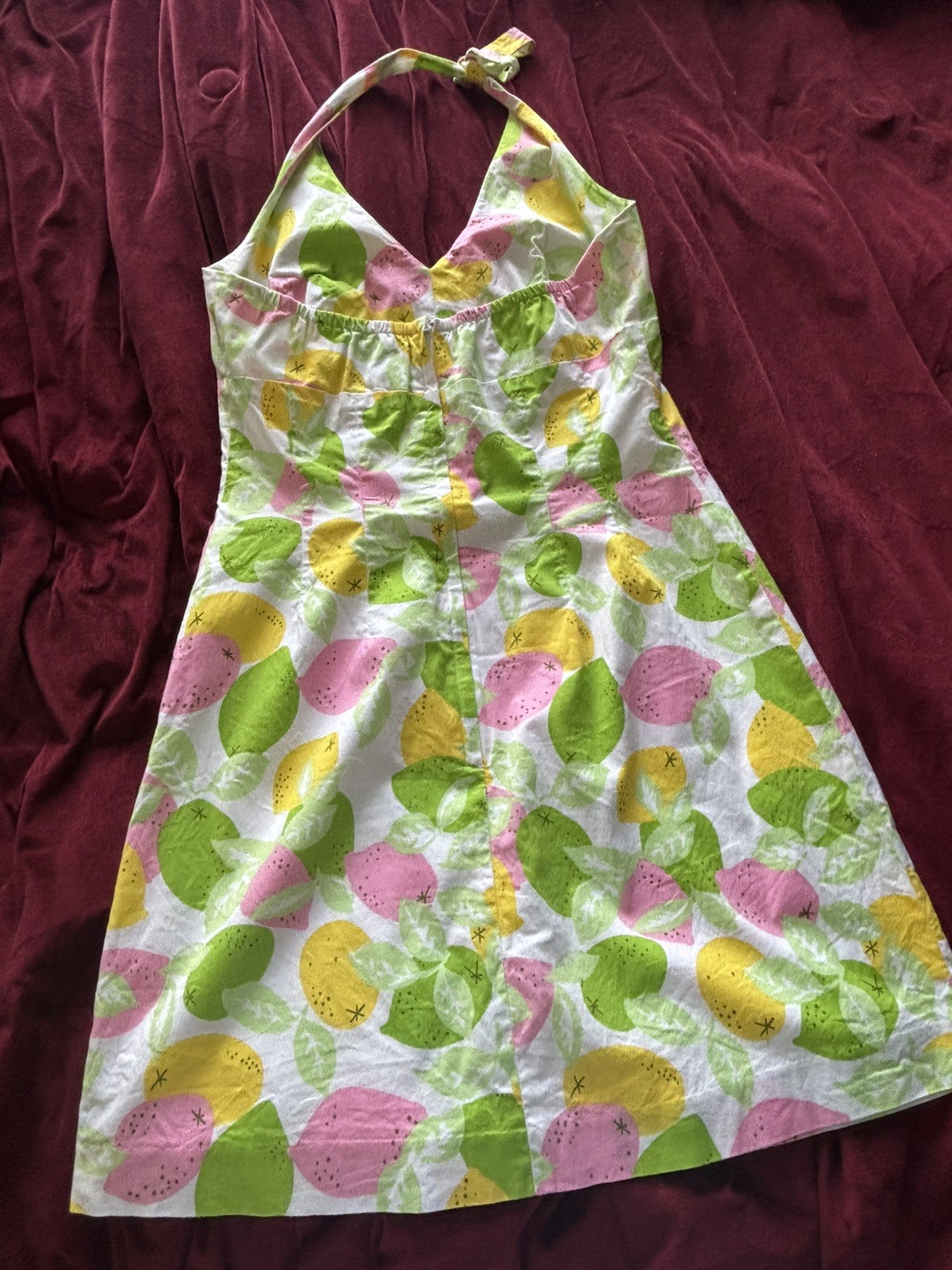Vintage halter Lilly Pulitzer Halter Dress Size 8 90s Lemon Lime Berry