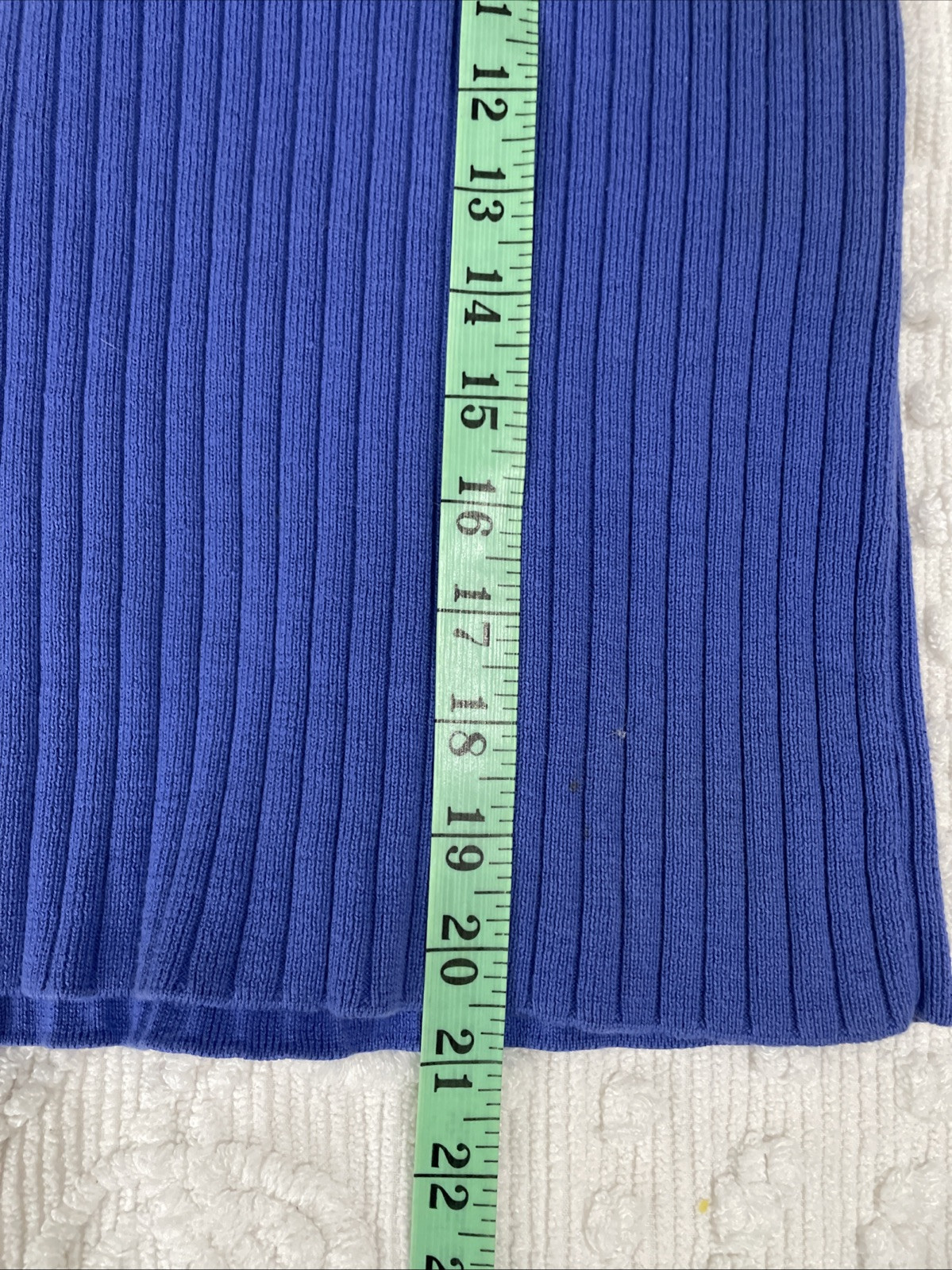 VTG Bob Mackie Studio Ribbed V-Neck Sweater Vest 100% Cotton Blue Women’s M/L