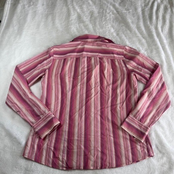 Banana Republic pink striped button up long sleeve office siren y2k vintage