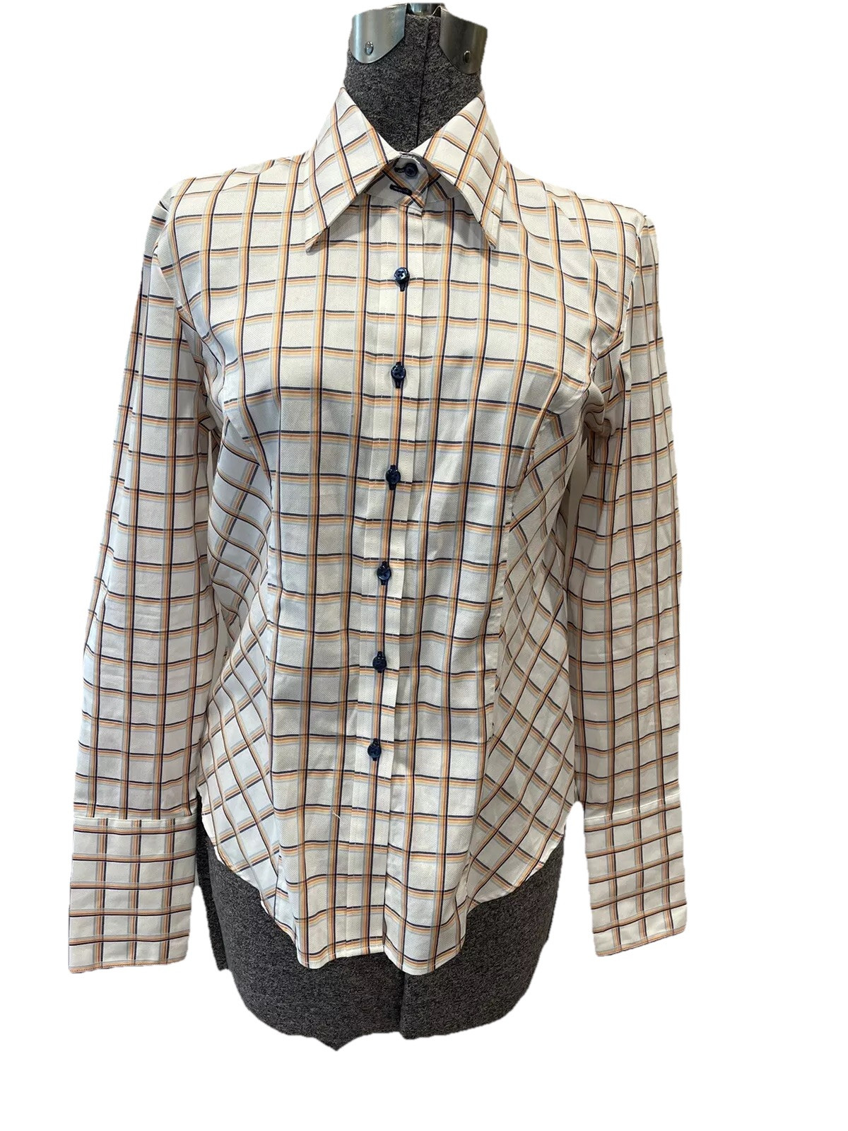 Tommy Hilfiger Ladies 1980s Androgeny Style Button Down Shirt Long Slv Sz 8 VTG