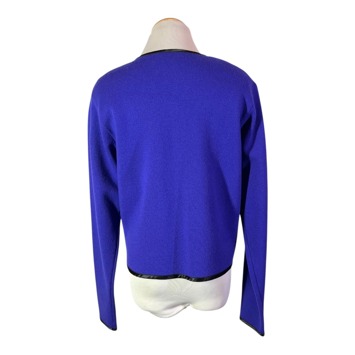 Vintage Doncaster Size M Violet Boiled Wool Jacket Full Zip Satin Trim