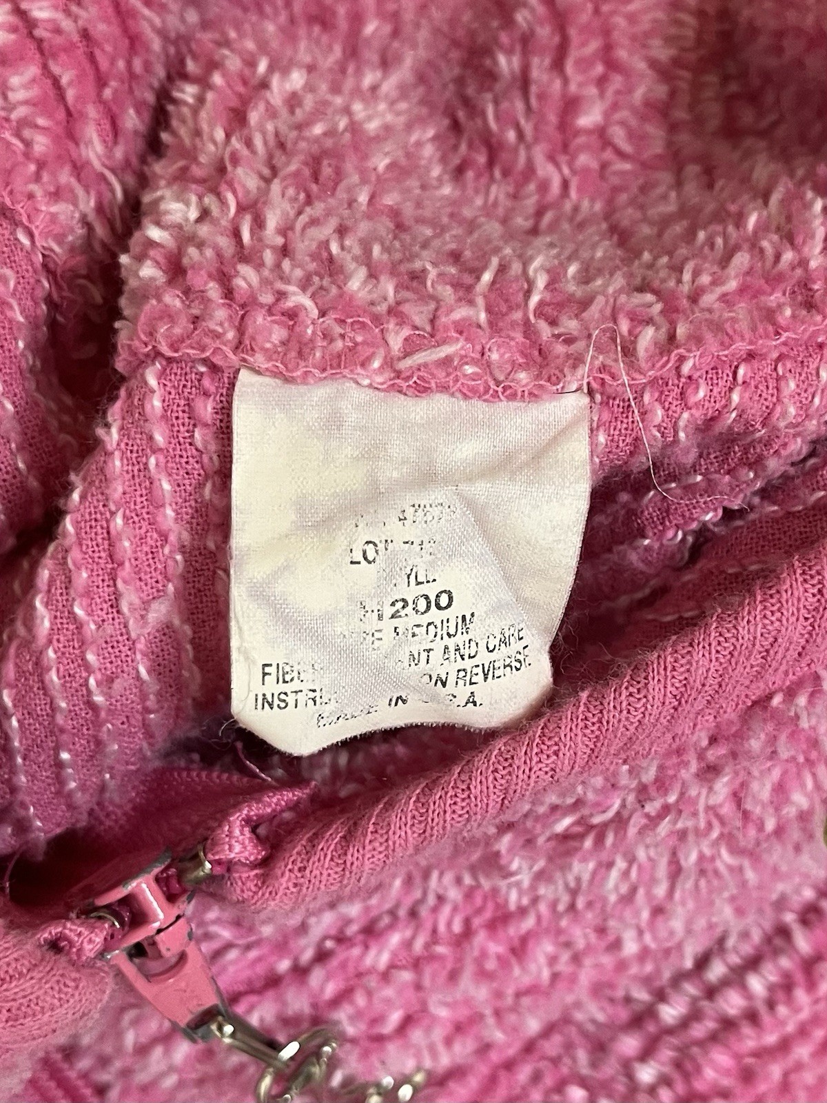 Vintage Stan Herman Terry Chenille Robe Womens Pink House Coat Pockets Medium
