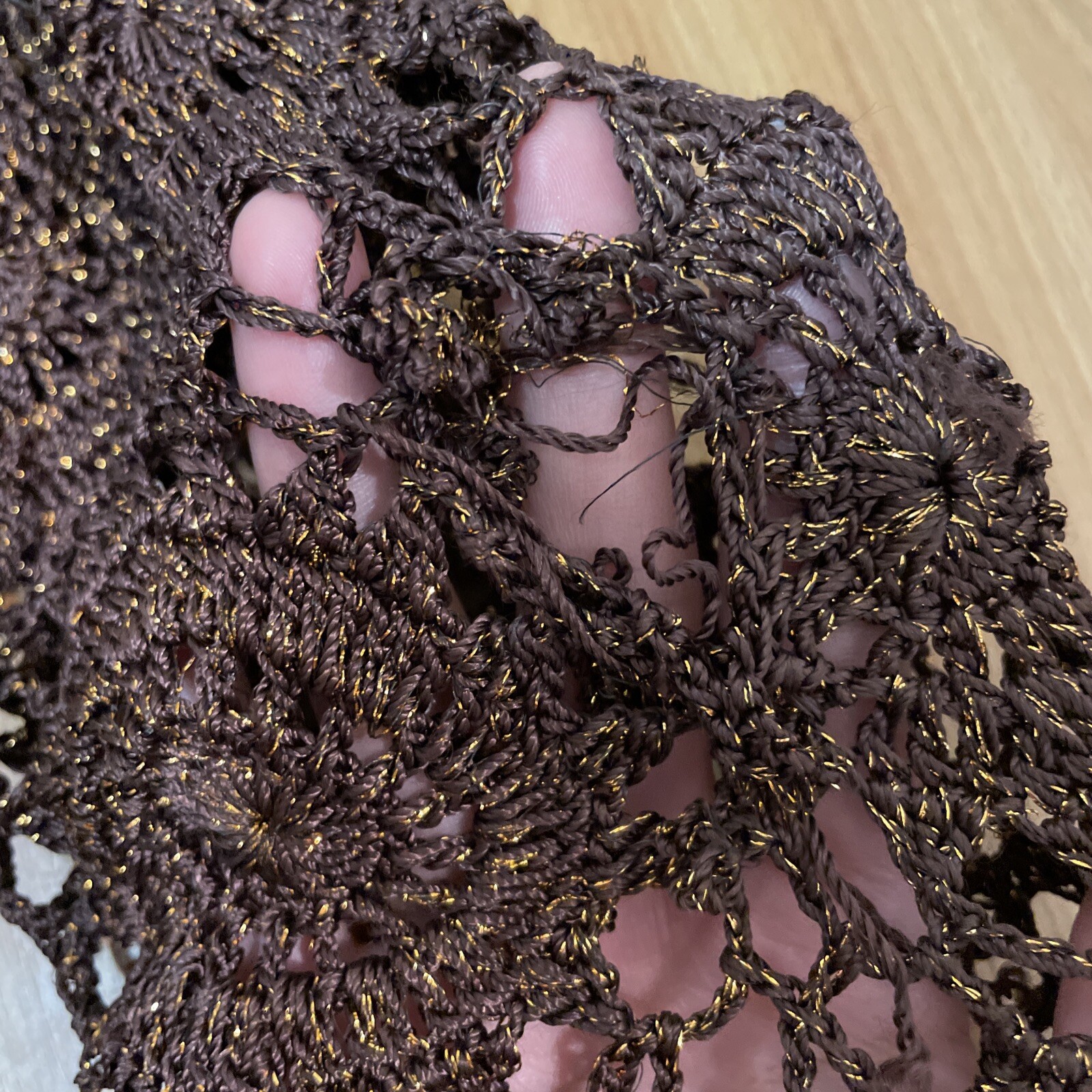 RARE- Vtg Brown & Copper Boho Crochet Top & Cardigan Sizes S/M (Joseph A.)