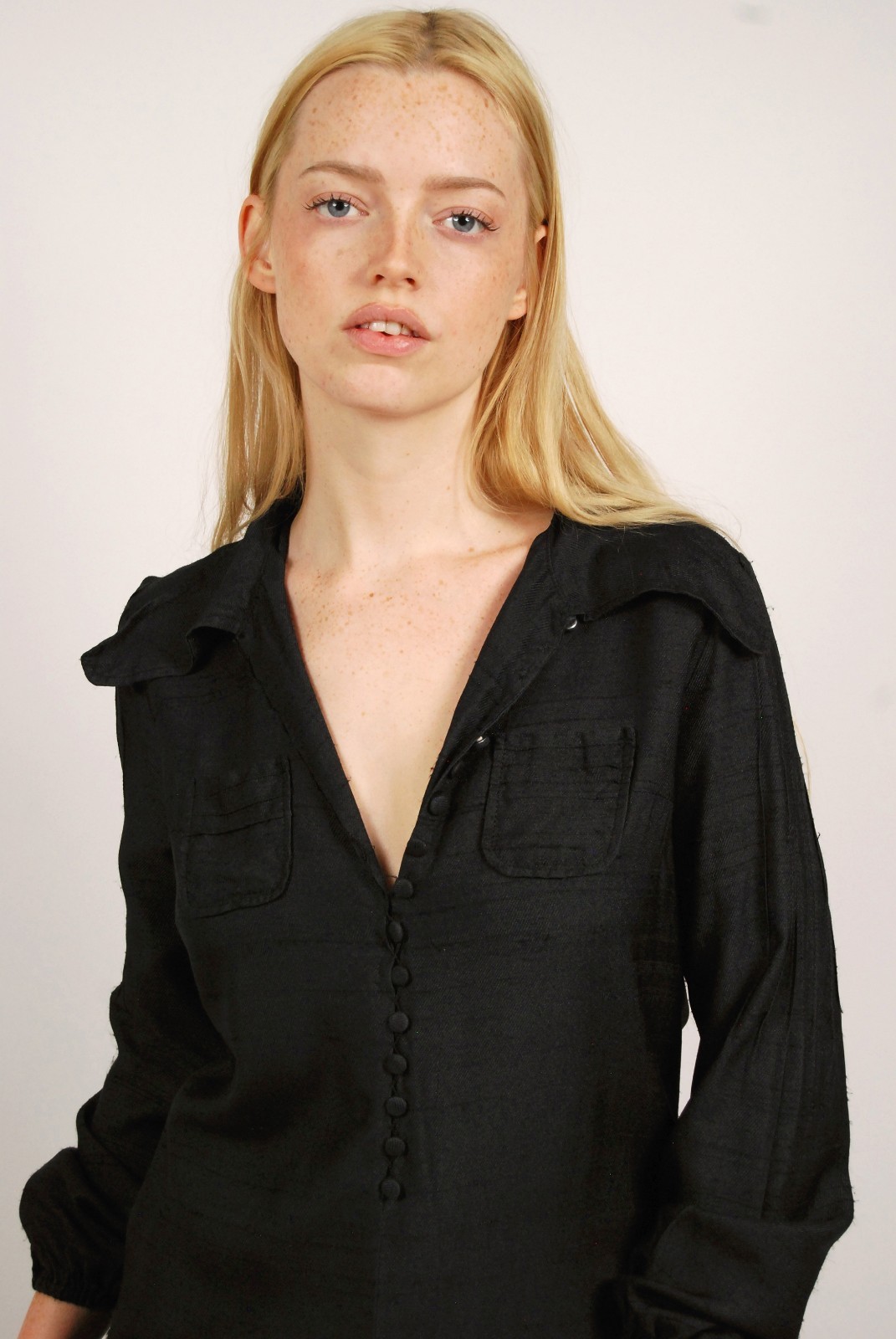 70s Button Up Dress (M) medium black vintage whimsygoth witchy peasant prairie