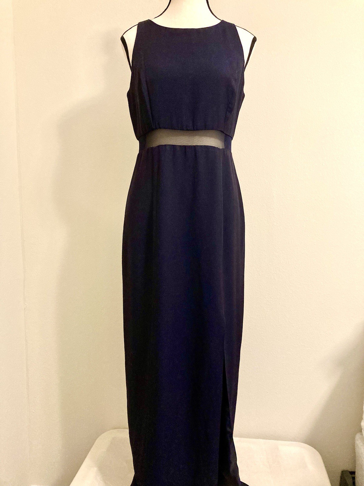 VTG 90’s INXS Navy Minimalist Column Maxi Dress SZ M (9/10)