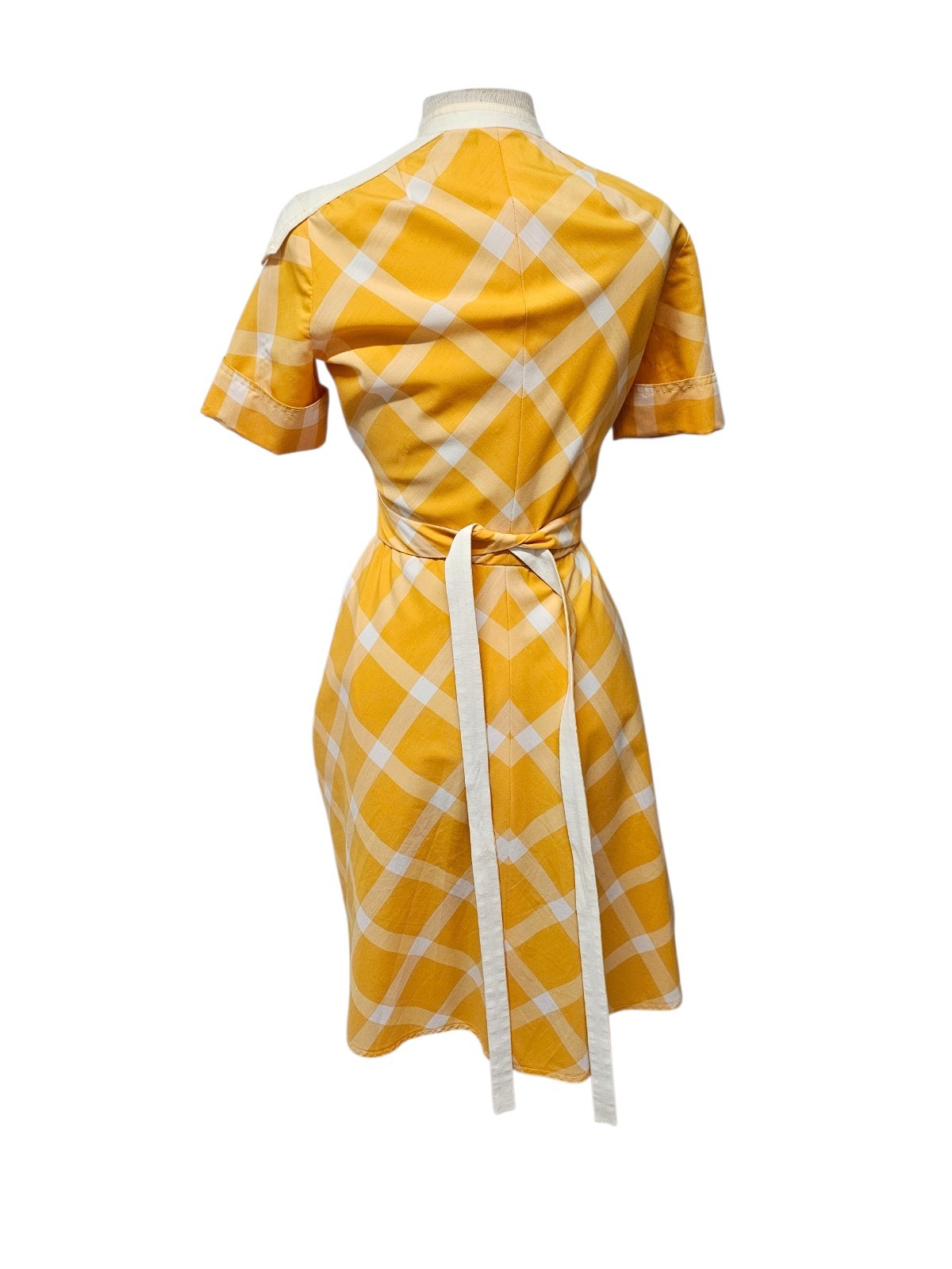 Vintage 1950’s Yellow Gingham Adorable Cotton Tea Dress By Montaldos Size 4