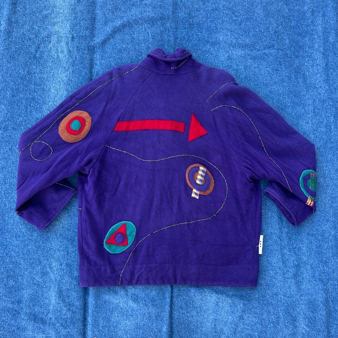 90s Canvasbacks abstract patchwork wool coat