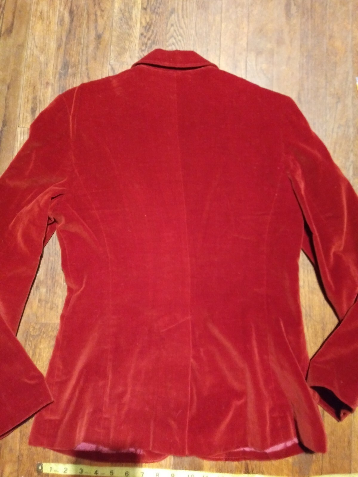 Vintage Present Co Womens Button Up Blazer Size 5 Velour Jacket Japan Orange Red