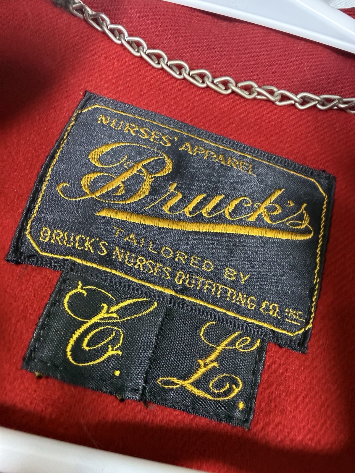 Authentic Mid-Century Nurses Wool Cape Bruck’s Nurses’ Apparel Navy & Red