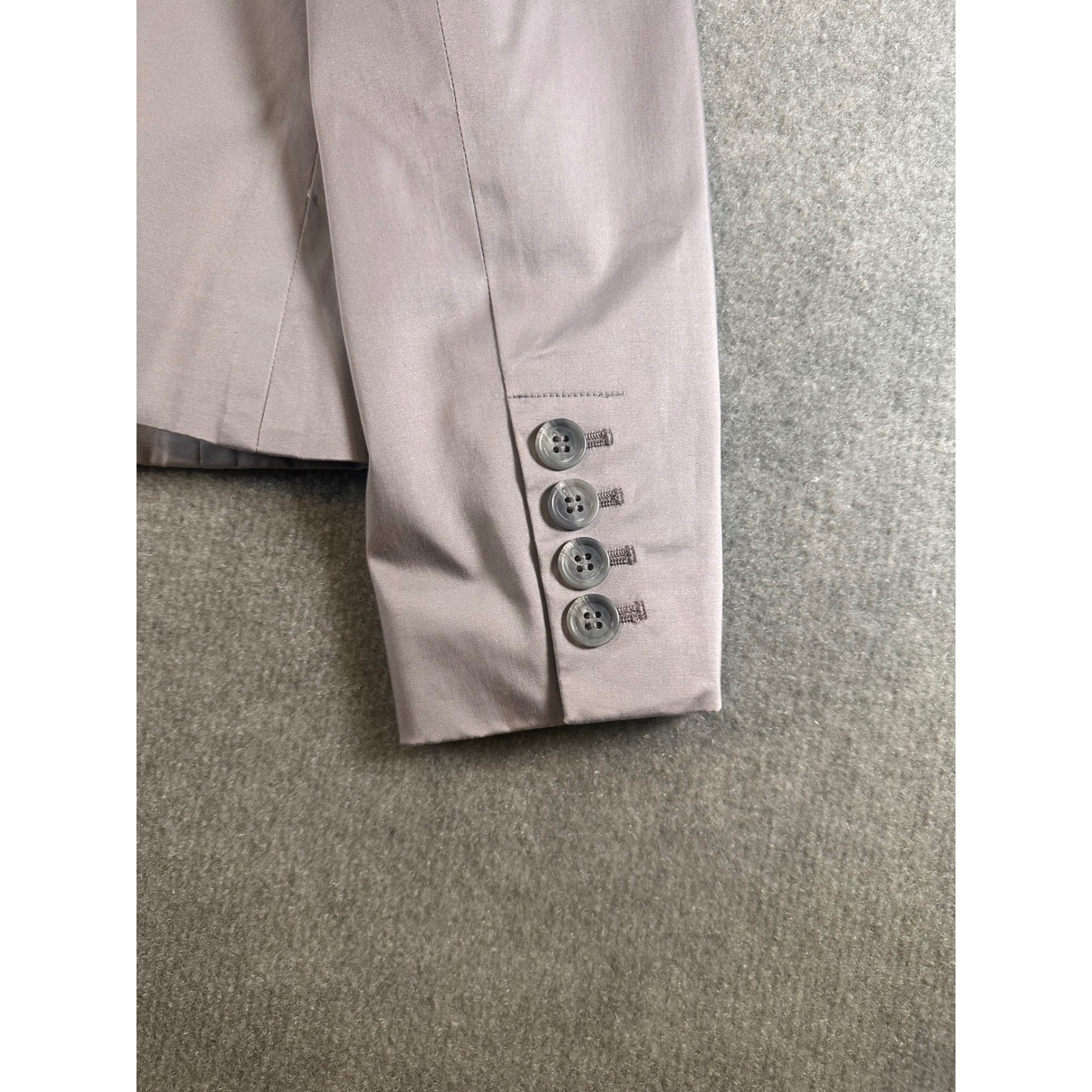 Ann Taylor Loft Womens Grey Three Button Blazer Jacket Size 14 Tailored Lined
