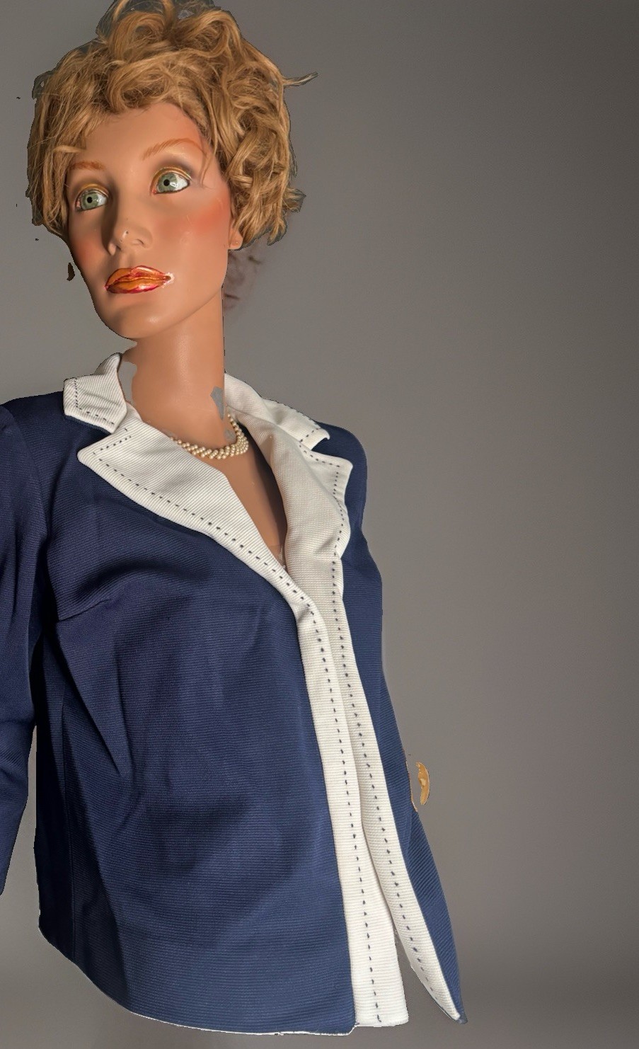 VTG 60-70’s Jo Jr Dallas Women&rsquo;s Navy Blue Cropped Nautical Mod Jacket/Blazer M