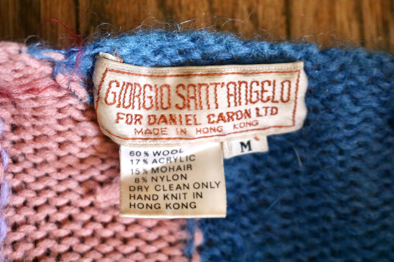 Giorgio Sant Angelo for Daniel Caron vintage hand knit avant garde sweater M