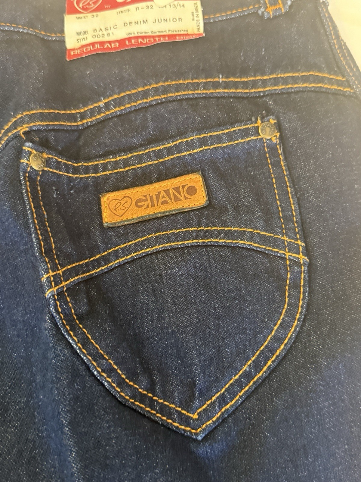 Vintage Gitano Deadstock Basic Denim Jeans 13/14 Brazil New
