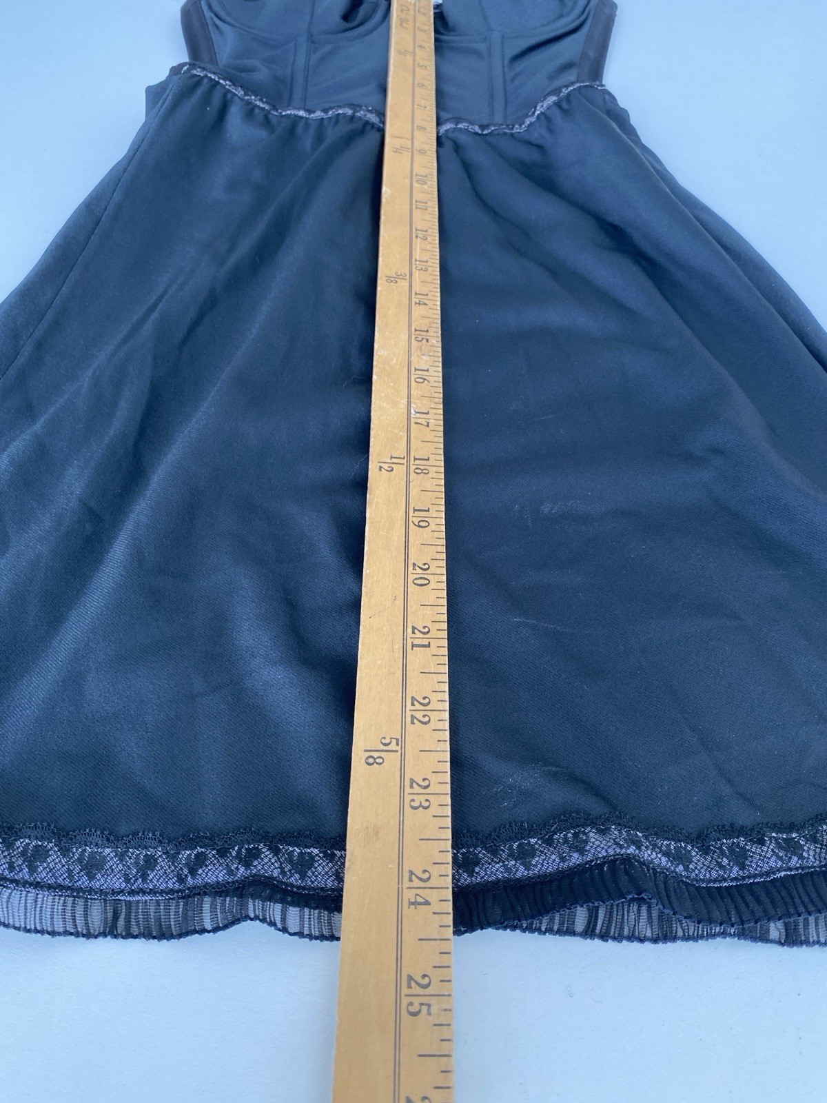 Vintage Lady Marlene 32B Slip Built In Bustier shape Lingerie Black