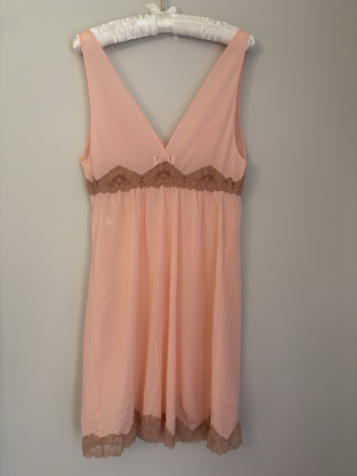 Vtg Emilio Pucci Formfit Rogers Pink Lace Nightgown Robe M medium Peignoir EUC