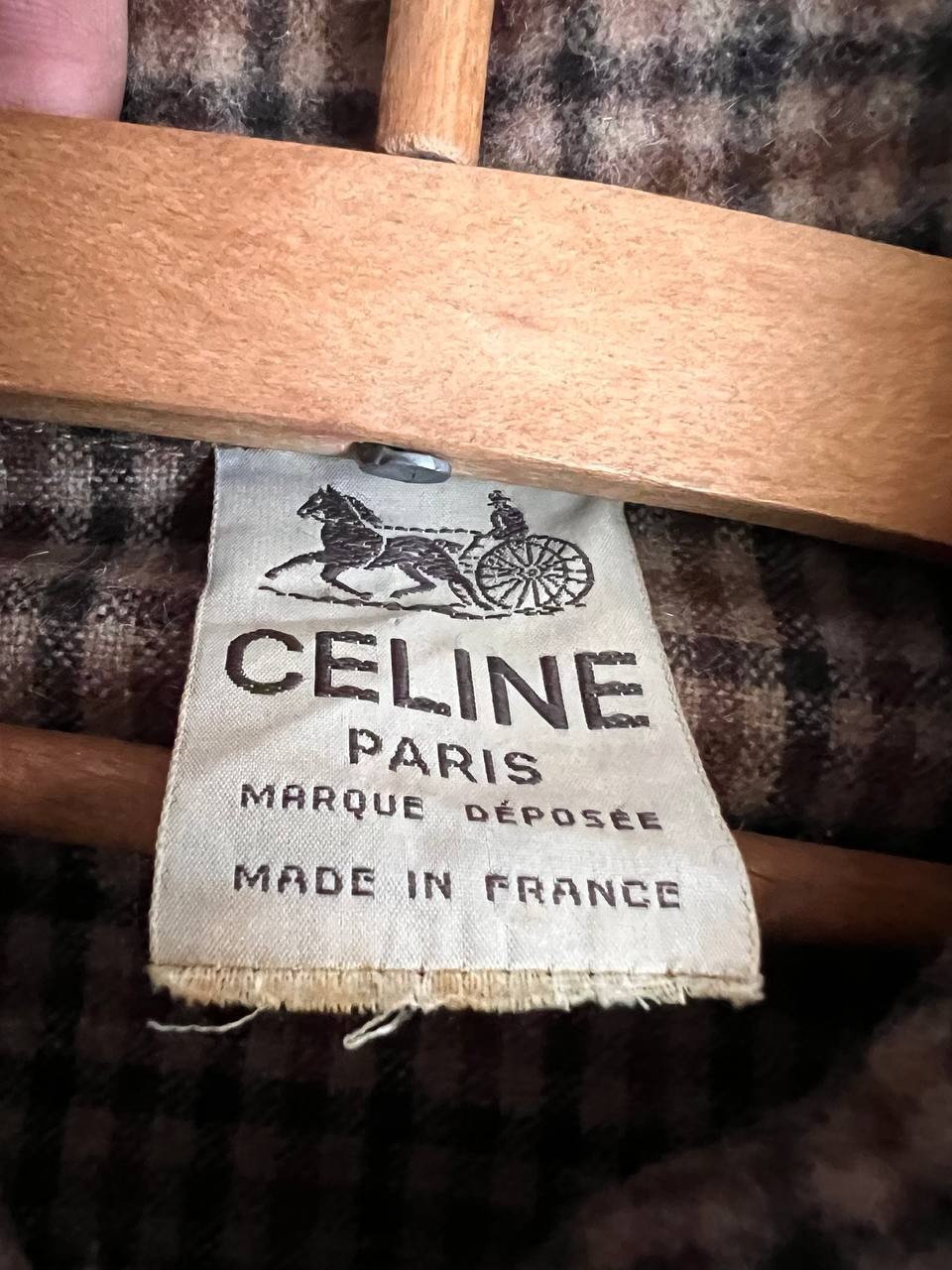 celine vintage wool coat houndstooth sherlock holmes