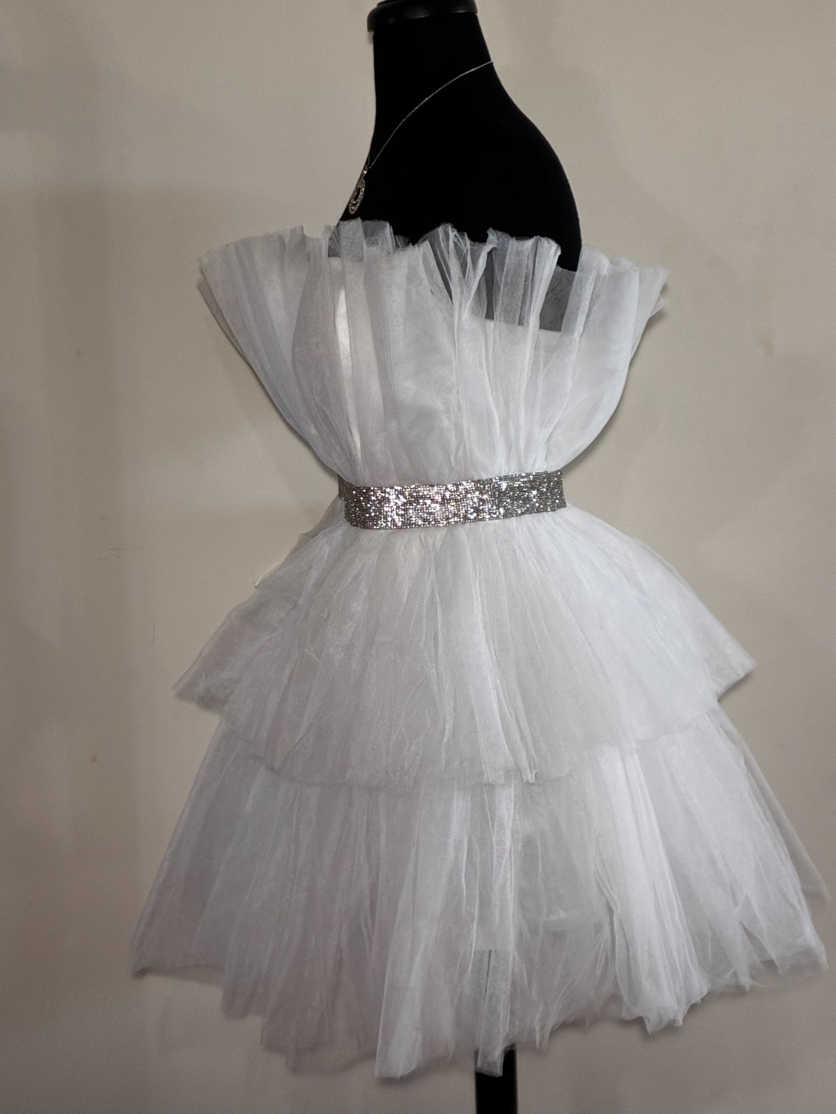 NWOT- Mable Mini Bridal or Reception Mini Tulle Dress (White)-Sz XL (MSRP $300)