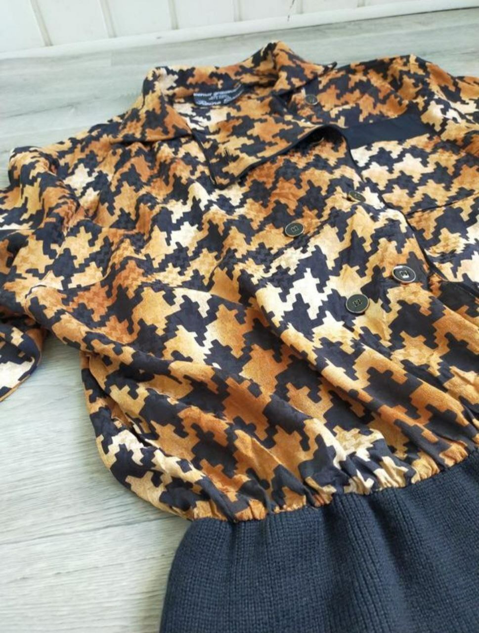 Double-breasted blouse in « houndstooth » Werner Graumann D46/XL