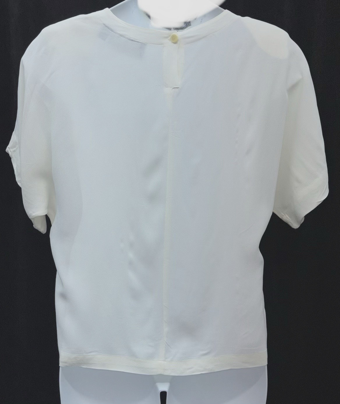 Vintage Karen Kane Women Size 12 Keyhole Button Short Dolman Sleeve Top Ivory