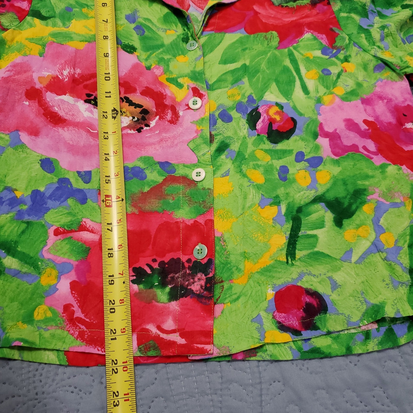 Vintage Jams World Womens Hawaiian Button-up Shirt Size Medium Floral Collectors