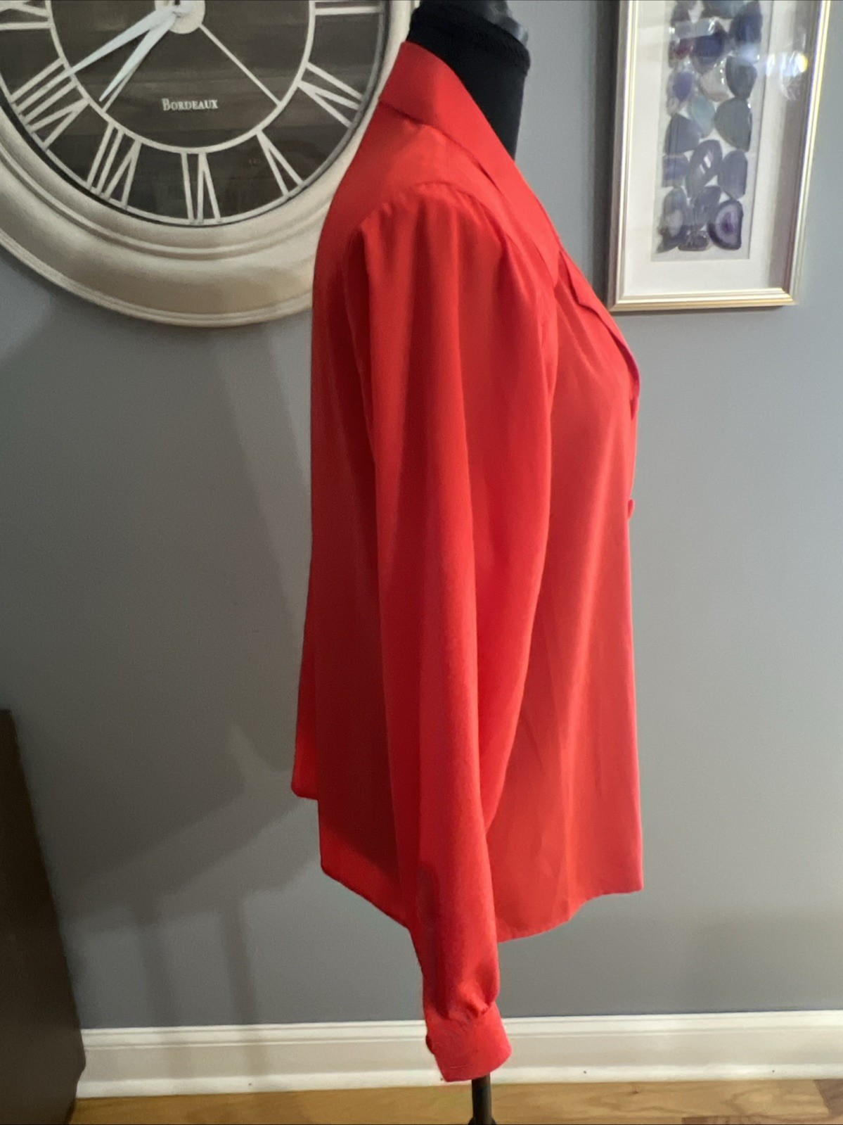 Women&rsquo;s Regina Porter Vintage Blouse 1980&rsquo;s Size 10 Bright Red Button Down