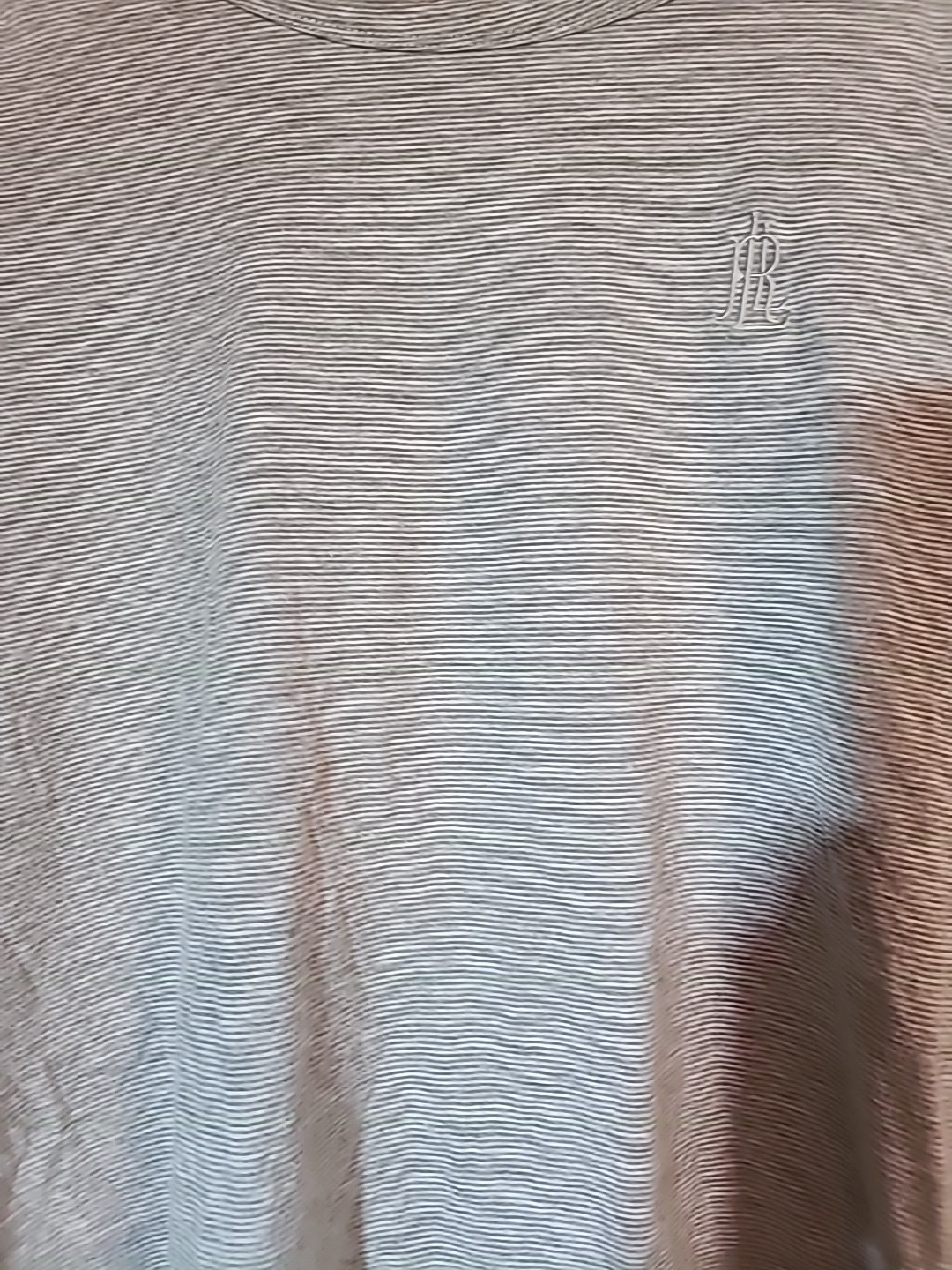Lauren Ralph Lauren womans strtiped Gray Long Sleeve Top Size M boat neck