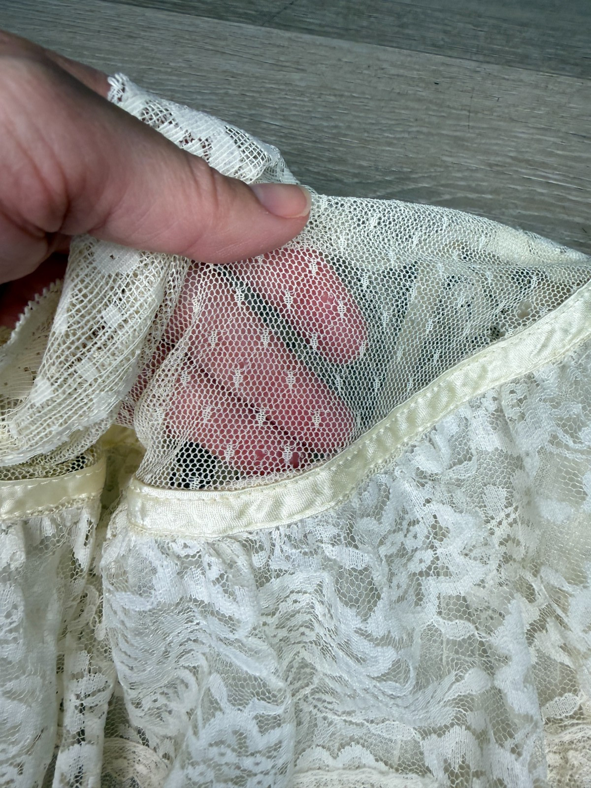 VTG 70s Gunne Sax Style High Neck Victorian Prairie Blouse Lace Ruffle/No Tag