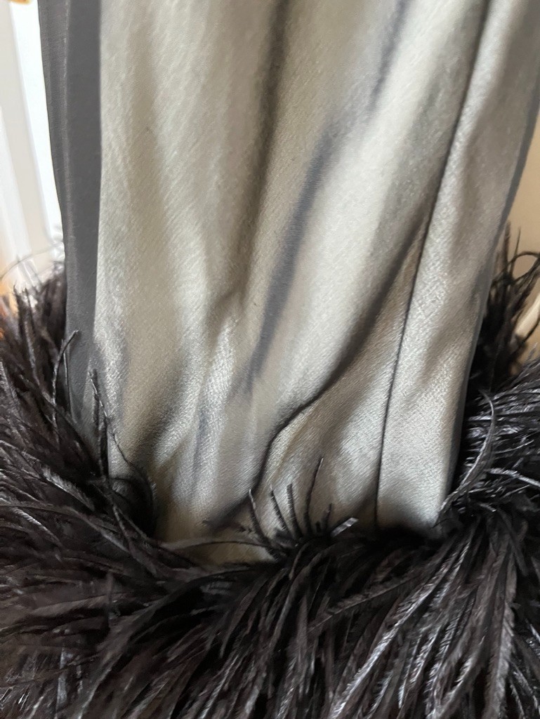 Vintage 1990s Narciso Rodriguez Sample Slip Dress Feather Hem (No Label)