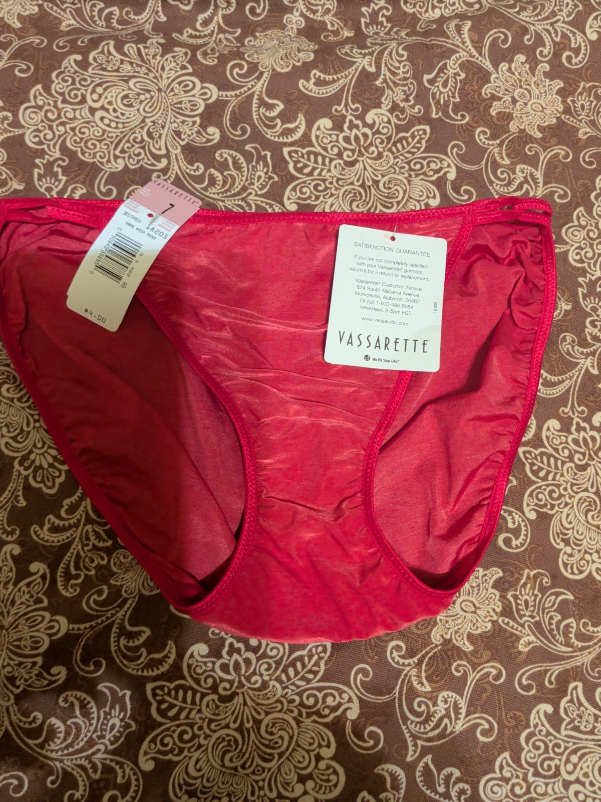 Vintage Vassarette Satin Double String Bikini Panties Size 7