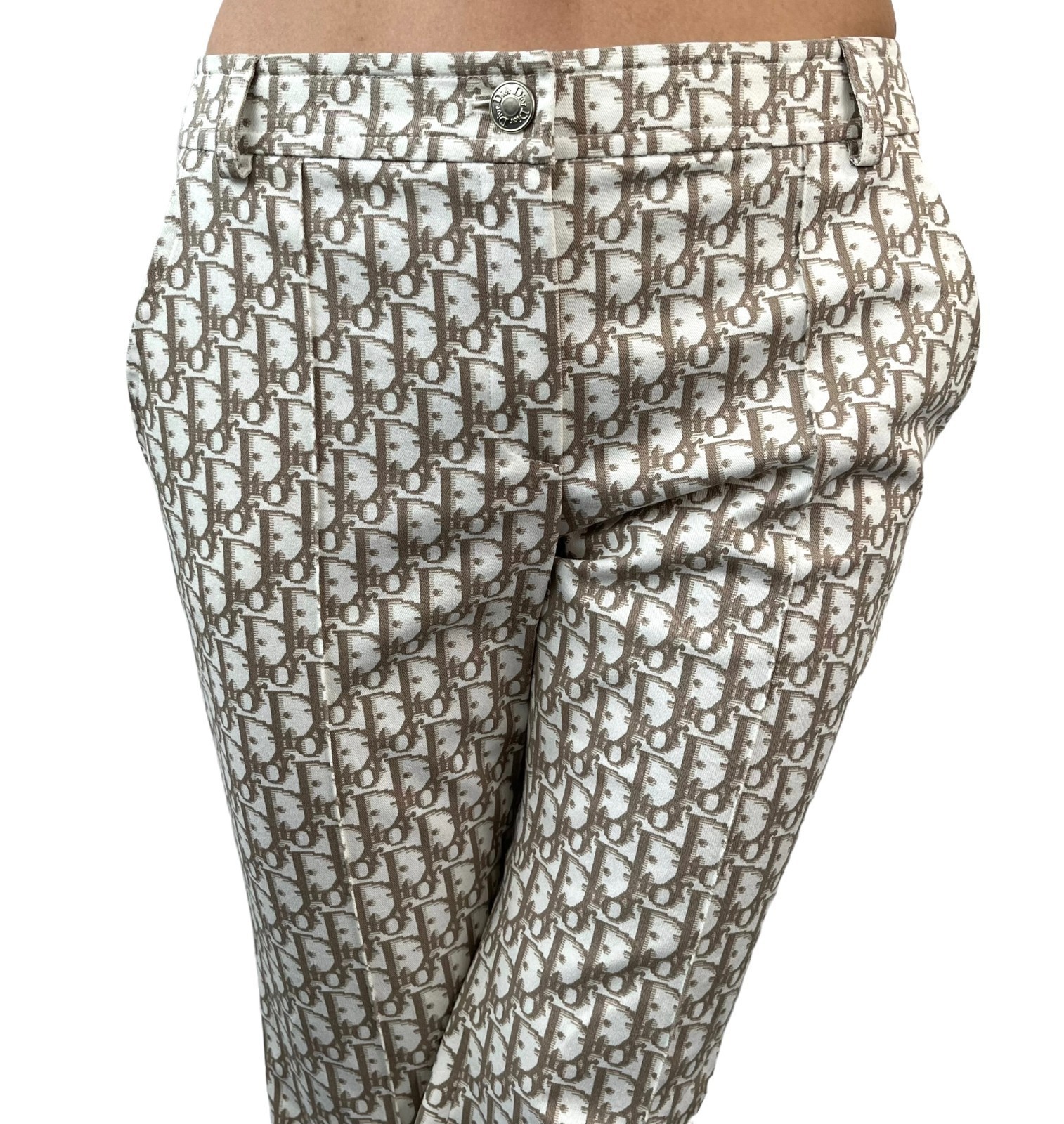 Christian Dior Vintage 2005 Trotter Monogram Pants Bottoms Zip #36 Cotton 105699