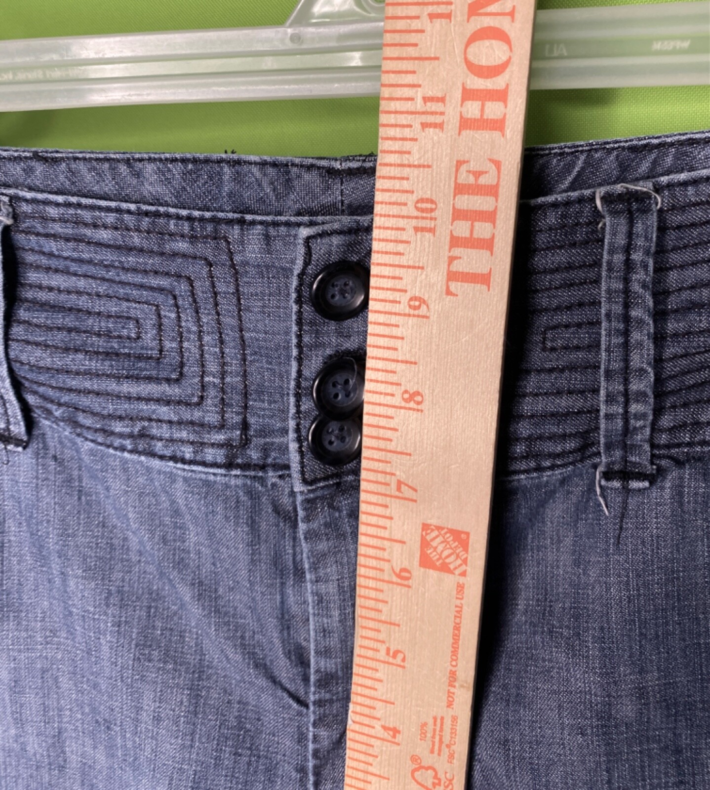 a.n.a 3-Button High Waisted Wide Bottom Denim Trousers Size 12