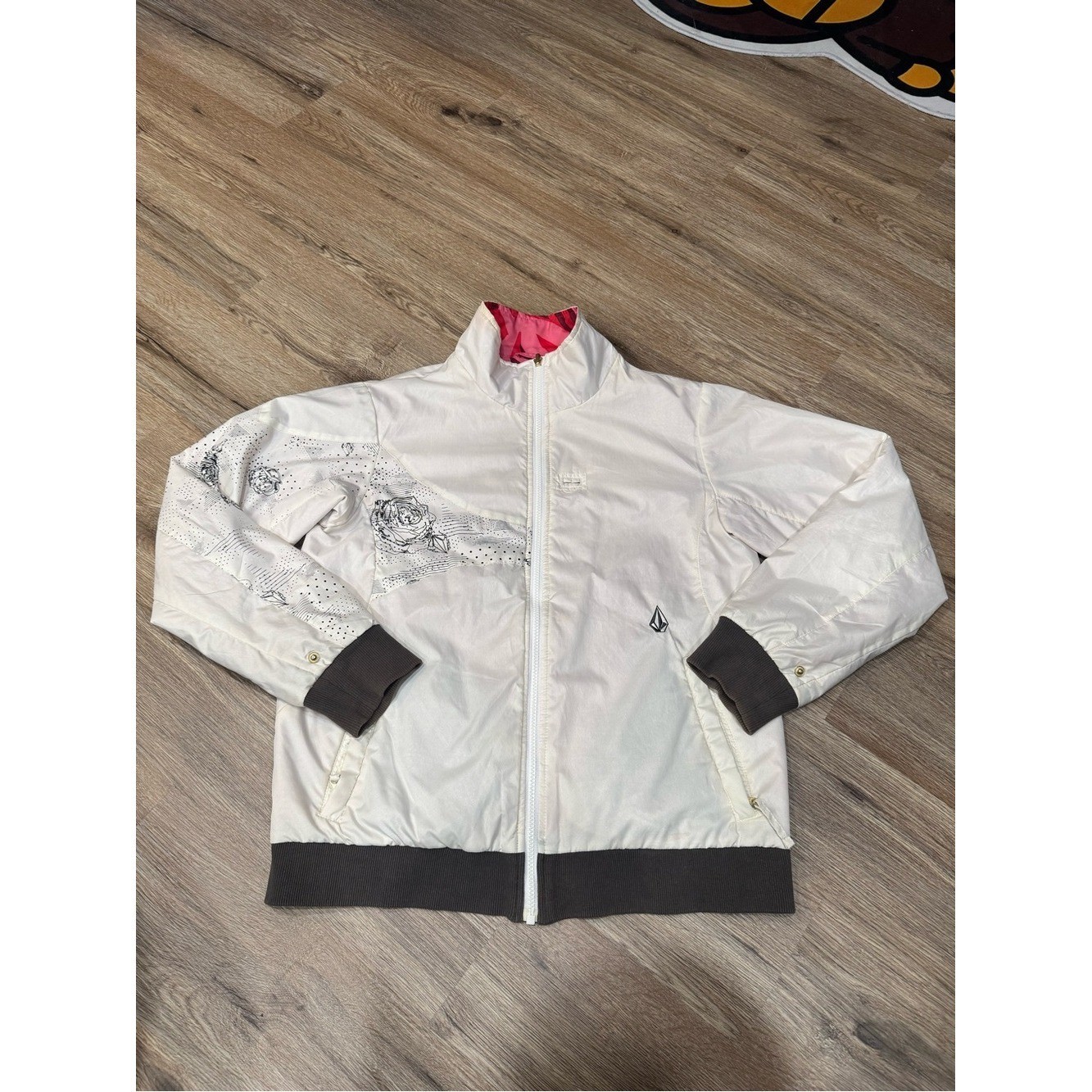Vintage Volcom Snowboard Jacket Women&rsquo;s Size Large Thermonite Rose Ski
