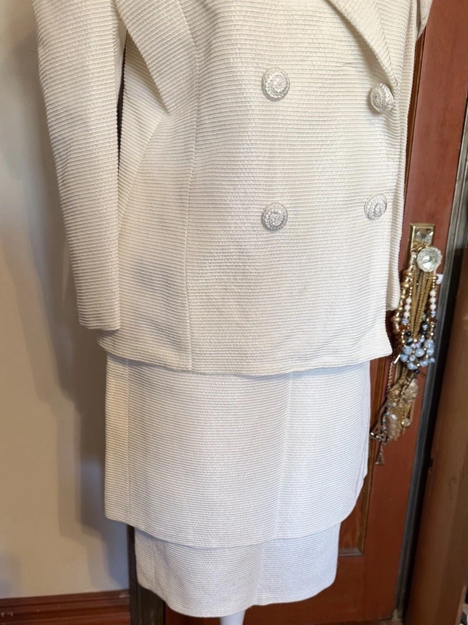 Vintage Custom Made Dramatic Dynasty Shoulder Bridal Two Piece Suit Set