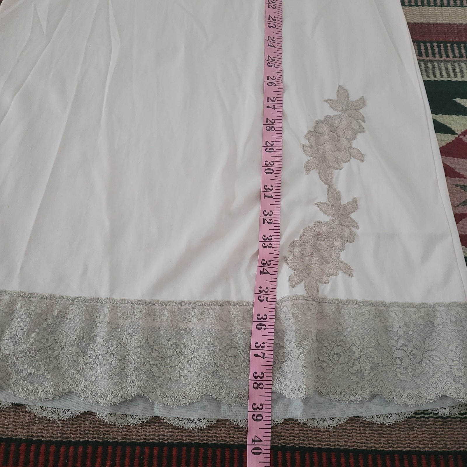 Vintage Charmode Sears Nylon Lace Full Slip Dress Sz 32 Pink Romantic Coquette