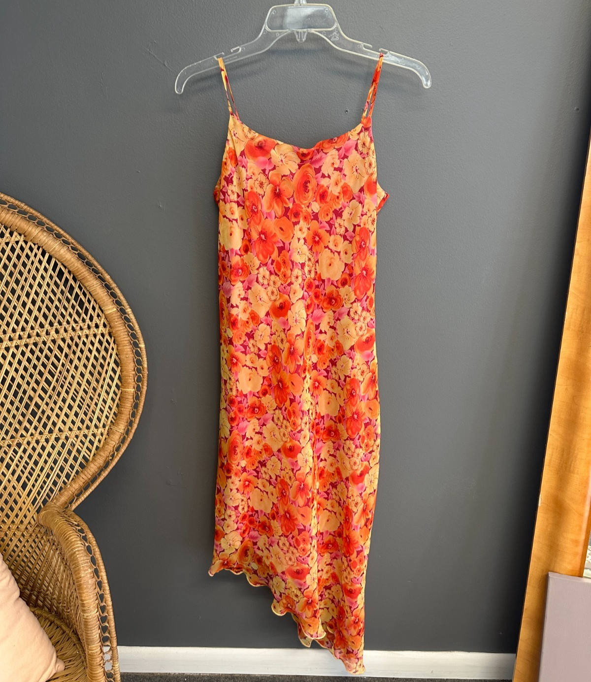 Vintage California Concepts Womens Sz 12 Dress Bright Floral 90s RomCom Kitschy