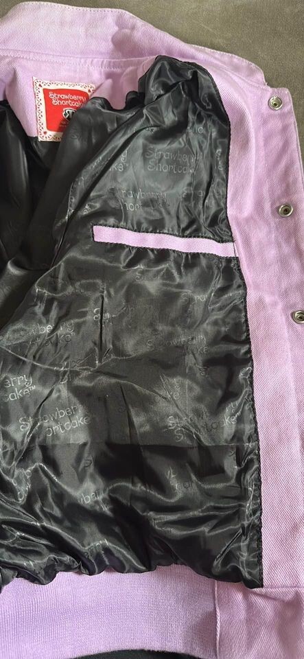 Vintage Lavendar Strawberry Shortcake Angel Cake Bomber Jacket