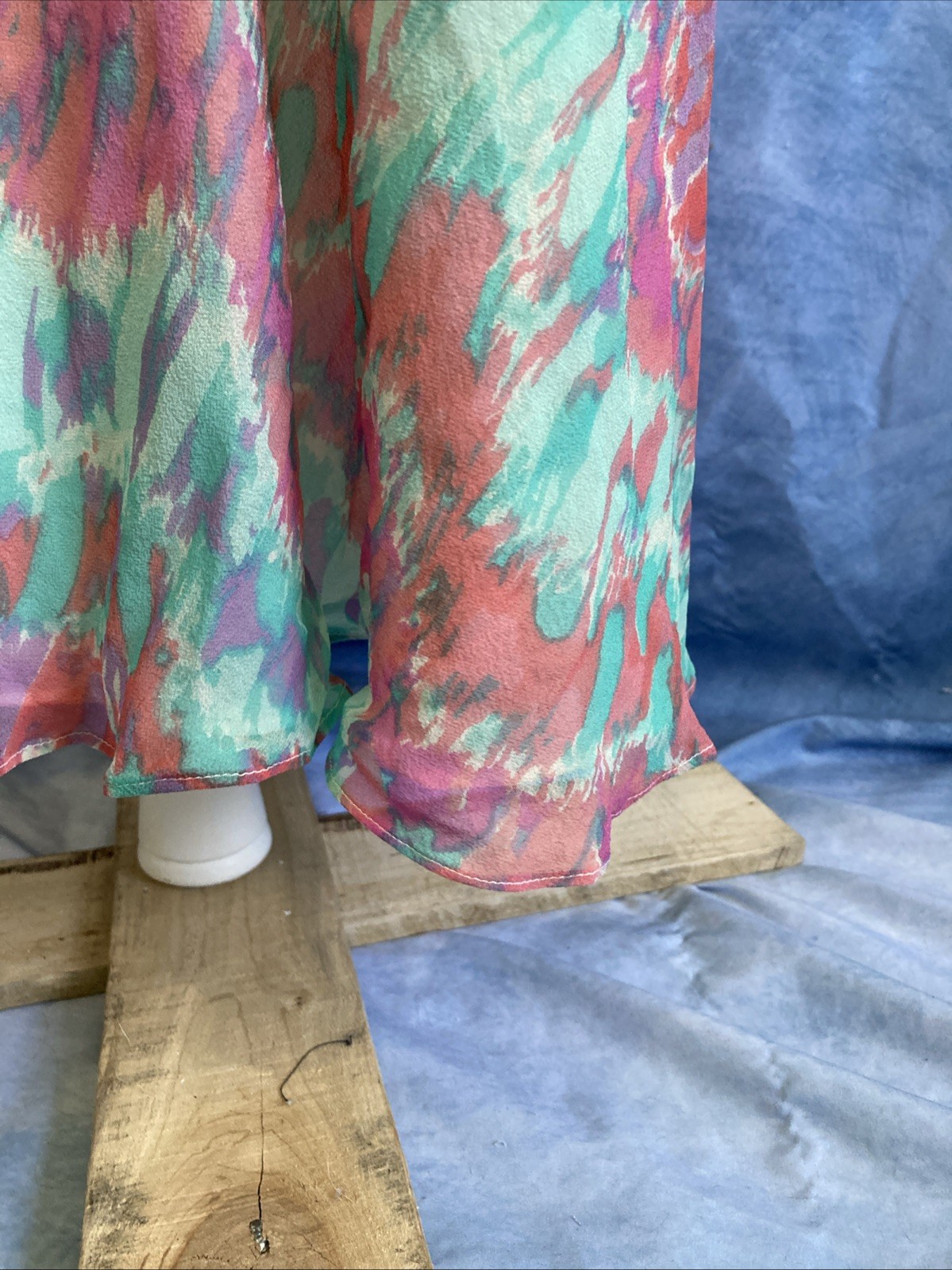 Vintage 80s Anne Crimmins Umi Collections 100% Silk Ikat Skirt Hong Kong Midi 4