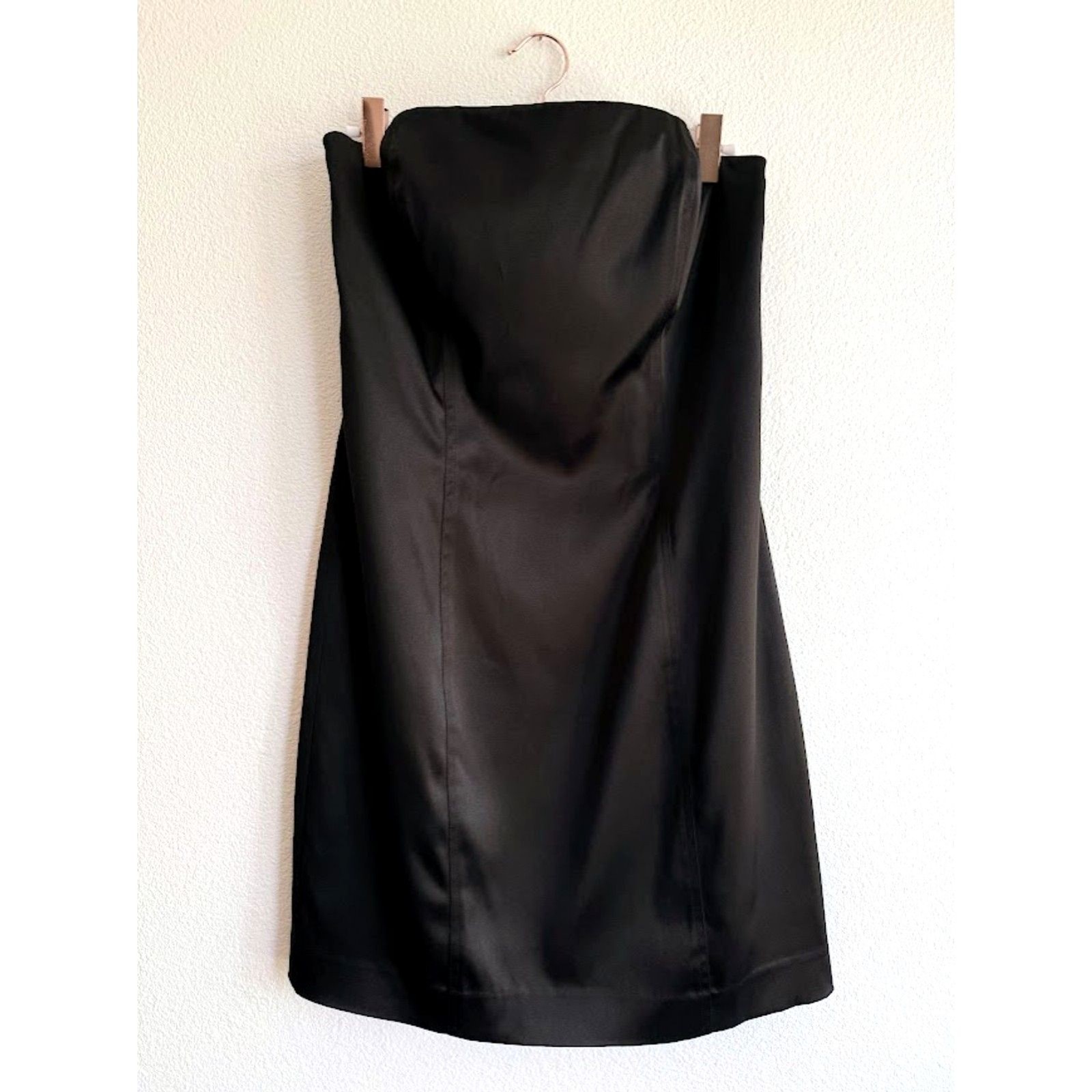 Vintage Y2K Betsey Johnson Collection Black Satin Mini Dress size 8