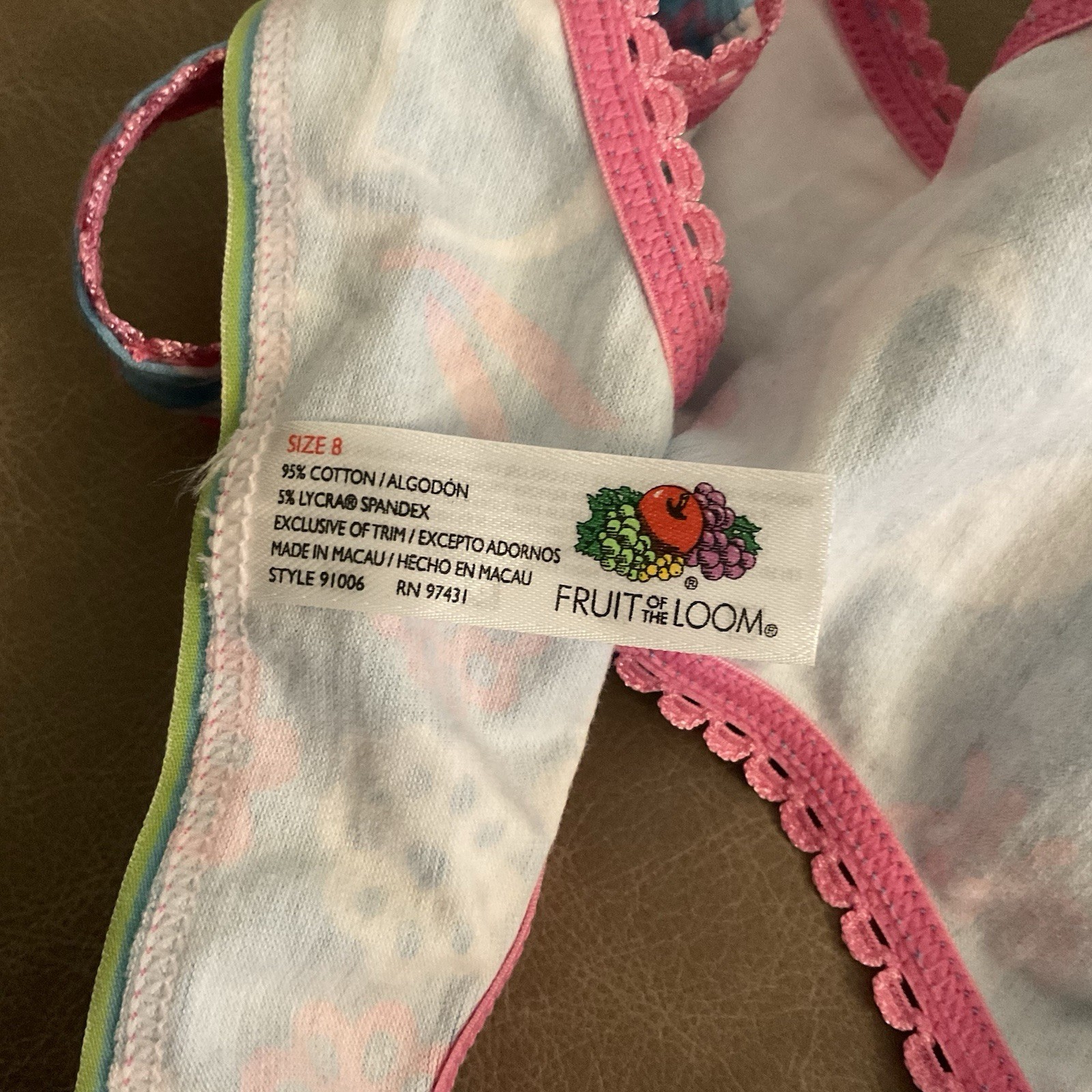 Vintage 2005 Y2K Fruit Of The Loom Thong Panties 8 NWT Floral
