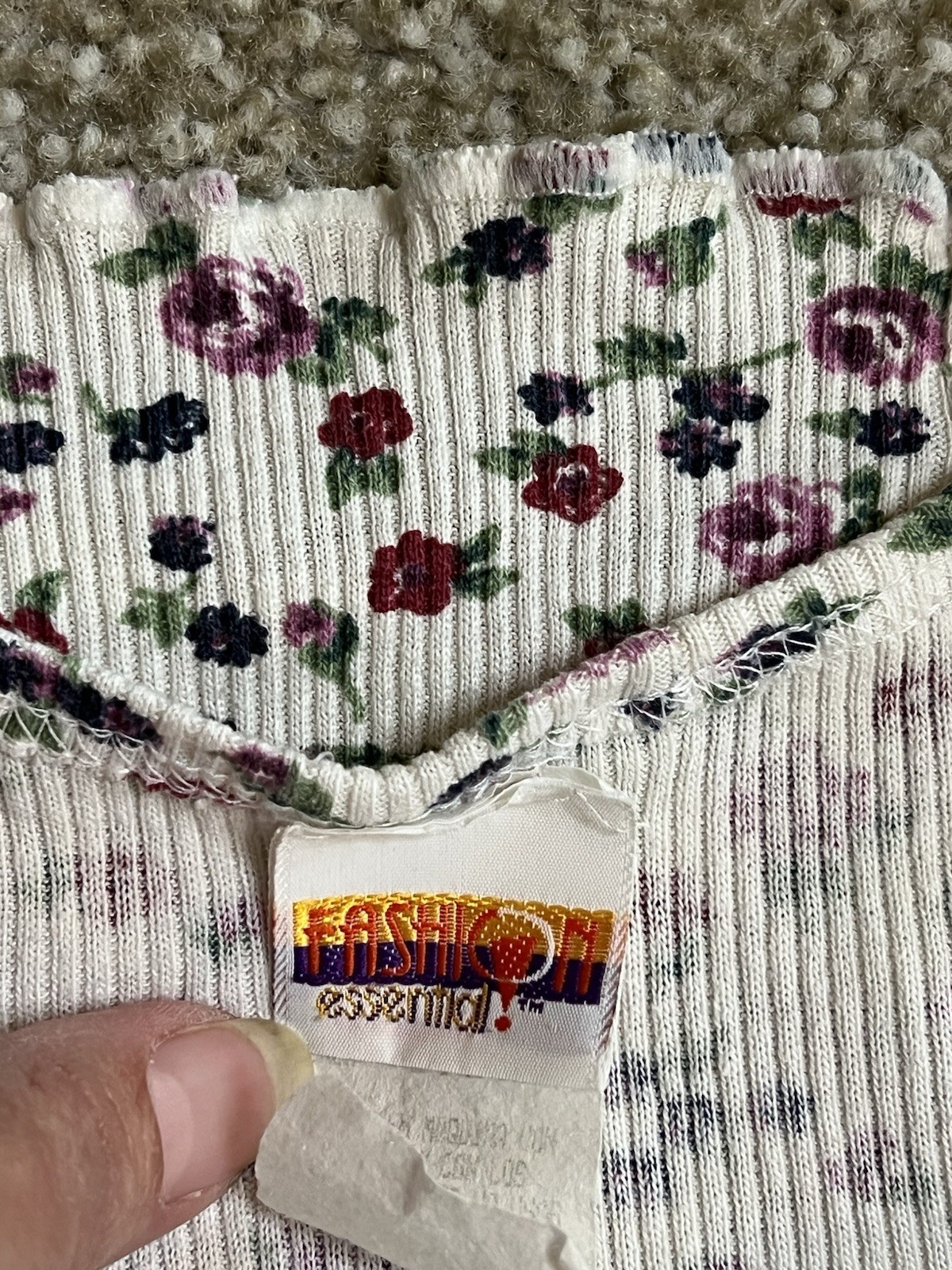 Vintage 90s Ditzy Floral Print Ribbed Sundress Mini Dress Cottagecore Grunge M