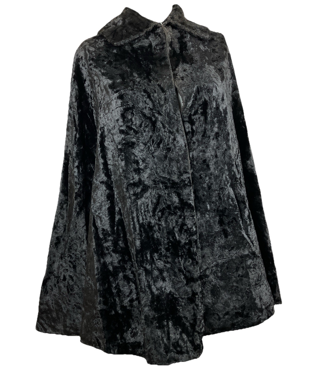 C 1880s 1890s Crushed Velvet Plush Cape Vampire Goth Victorian