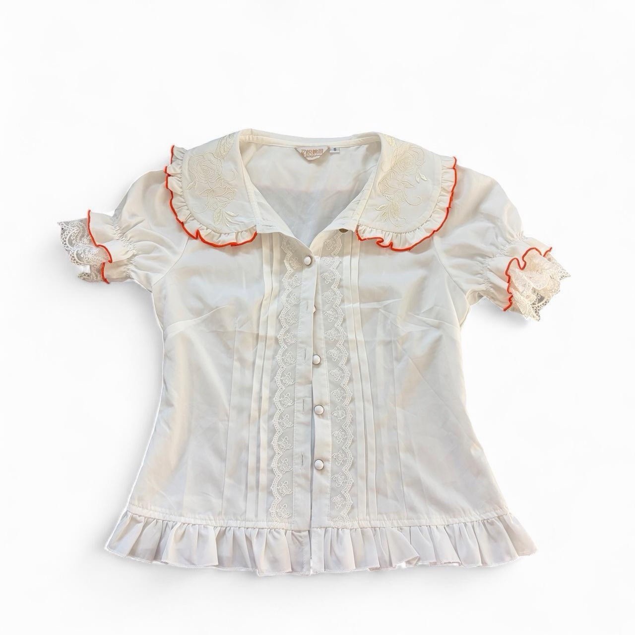 Vintage Peter Pan Lace Collar Top Women’s Size Small