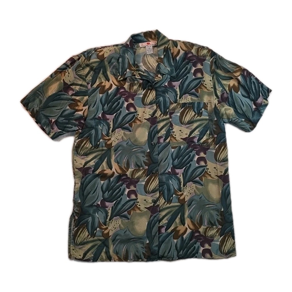 Vintage Stunt Collection 100% Silk Floral Button Up Blouse – Size S