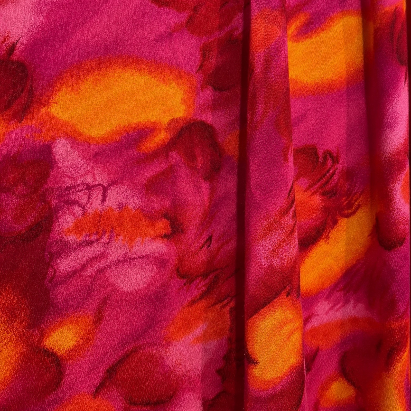 Vintage 70’s Hawaiian Halter Maxi Dress Hot Pink/Orange Tiki Polynesian Size Med