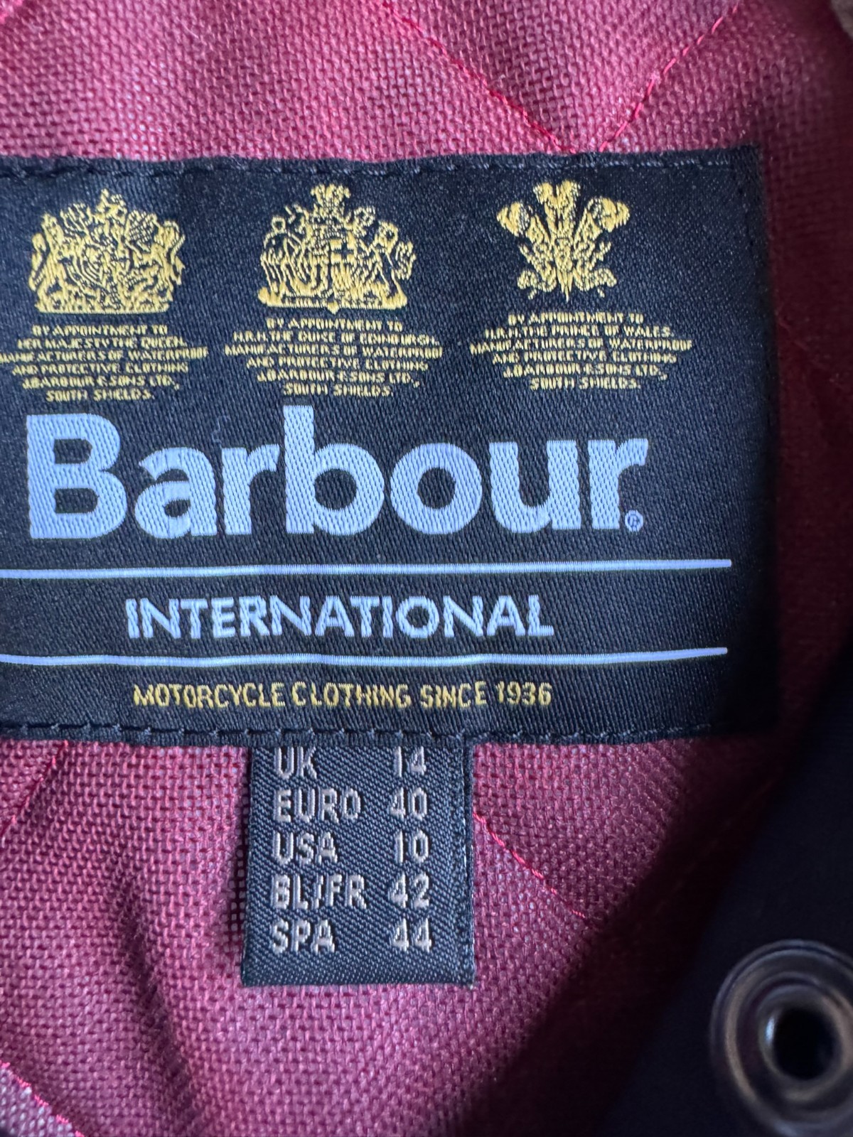 Barbour International Ladies Navy Jacket UK14 EU40 Heritage Utility Jacket