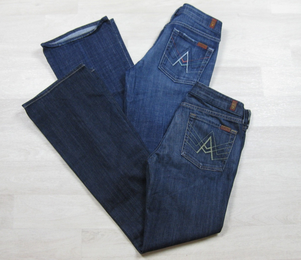 Vintage Y2K 7 For All Mankind Jeans Womens (29) A Pocket Low Rise Flare Lot of 2